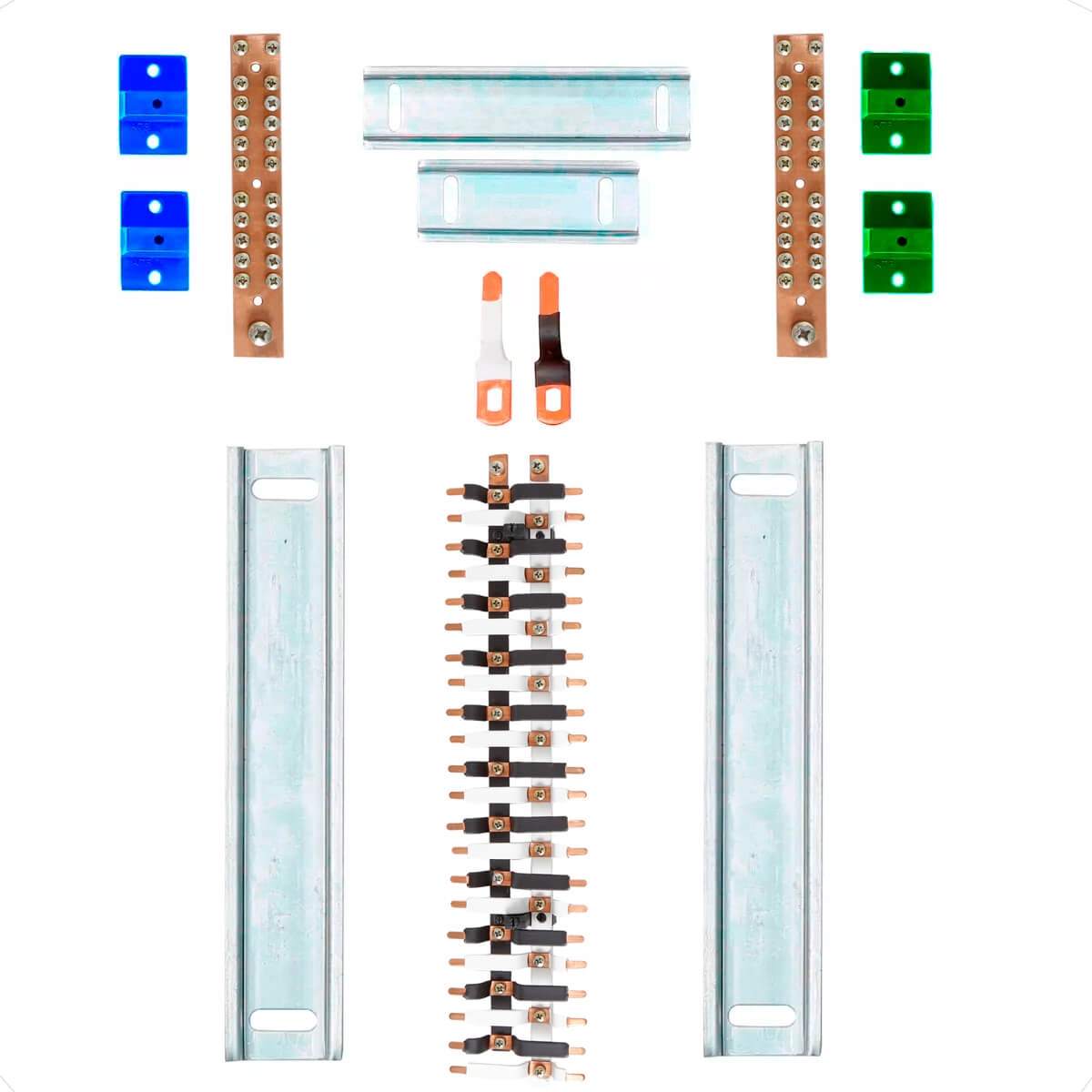 Kit Barramento Bifásico Padrão Cemar 100a Para 44 Circuitos Com Termo Retrátil