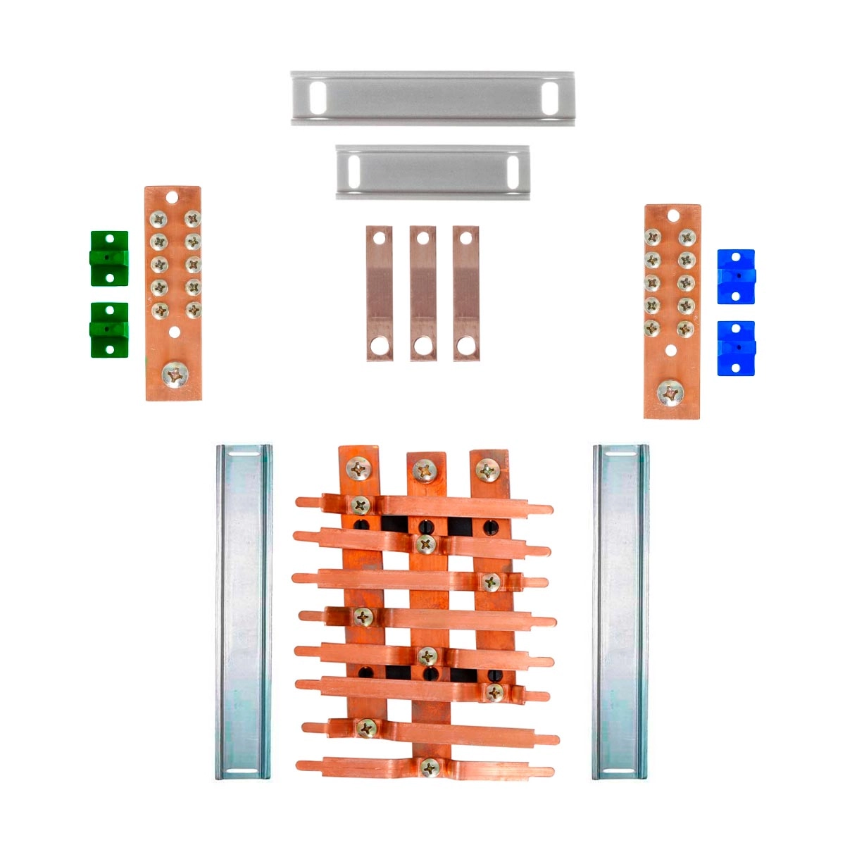 Kit Barramento Trifásico 225a Para 16 Circuitos