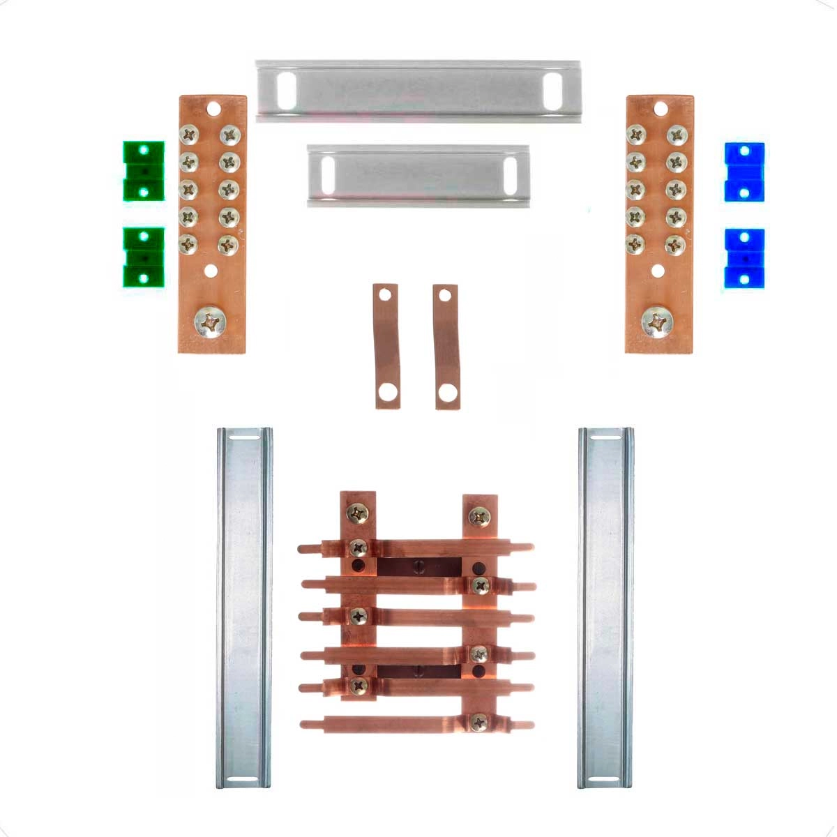 Kit Barramento Bifásico 150a Para 12 Circuitos