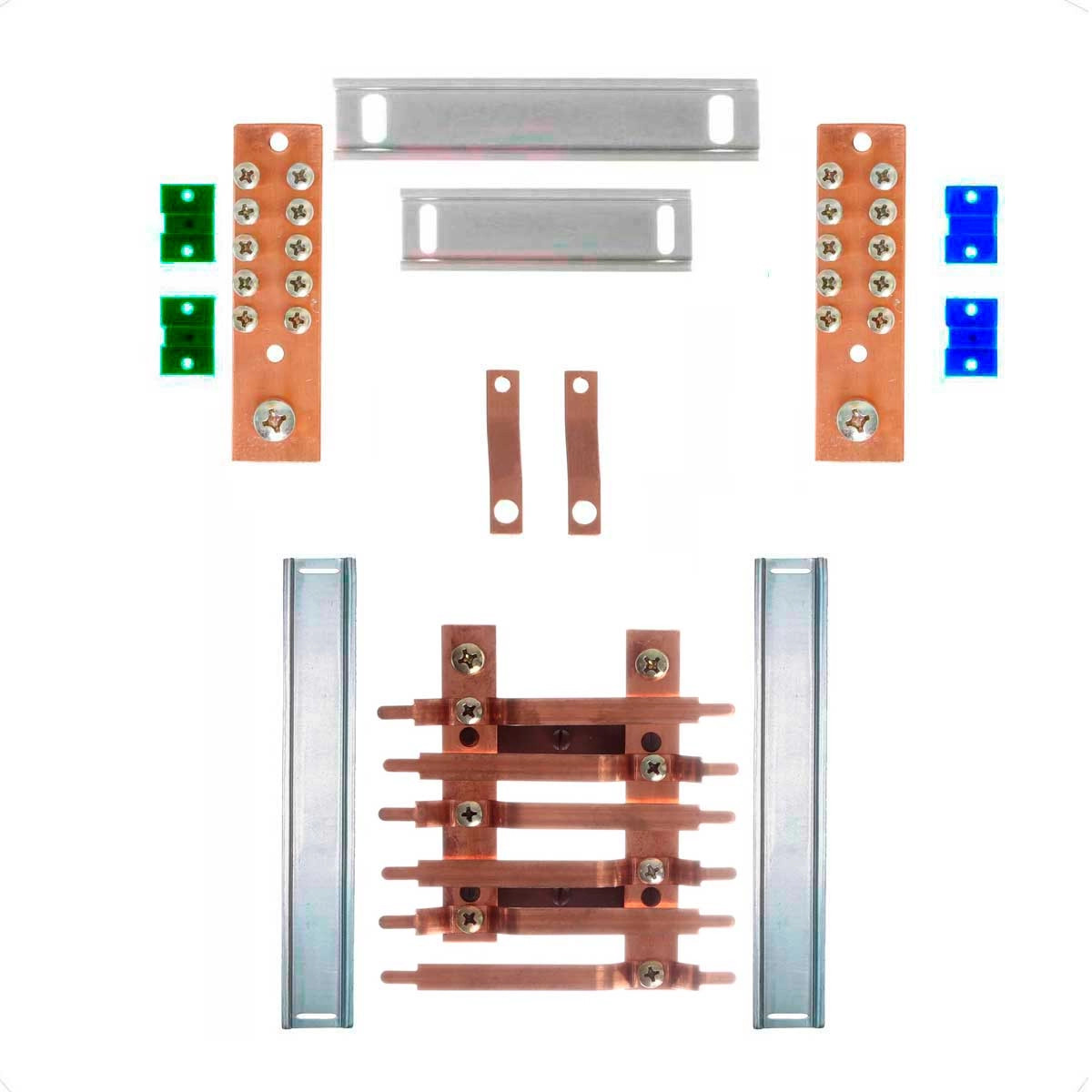 Kit Barramento Bifásico 225a Para 12 Circuitos