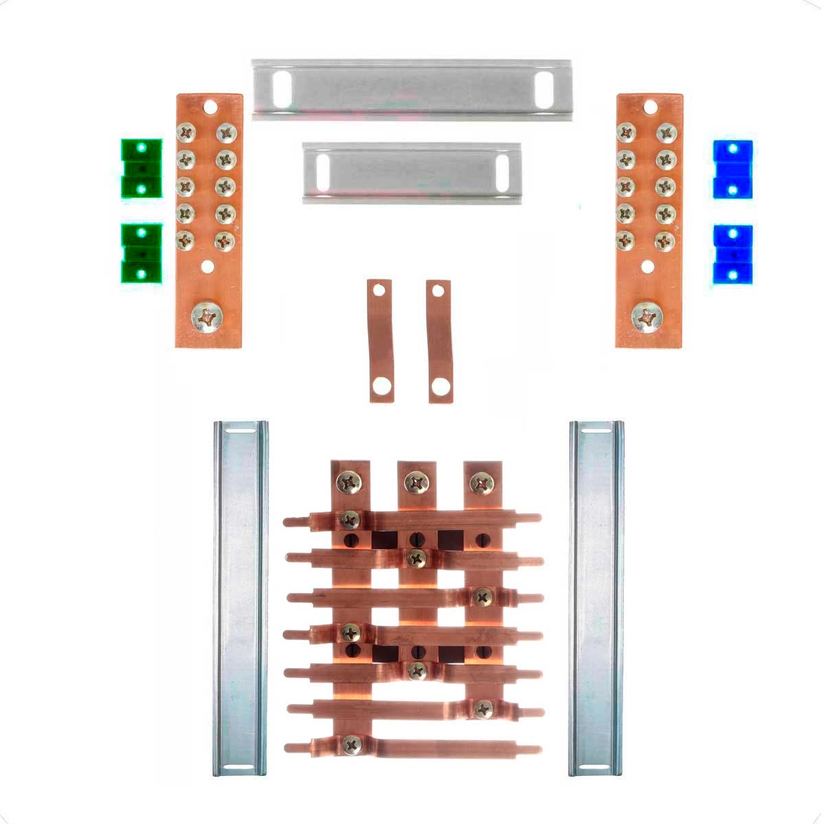 Kit Barramento Bifásico 225a Para 14 Circuitos