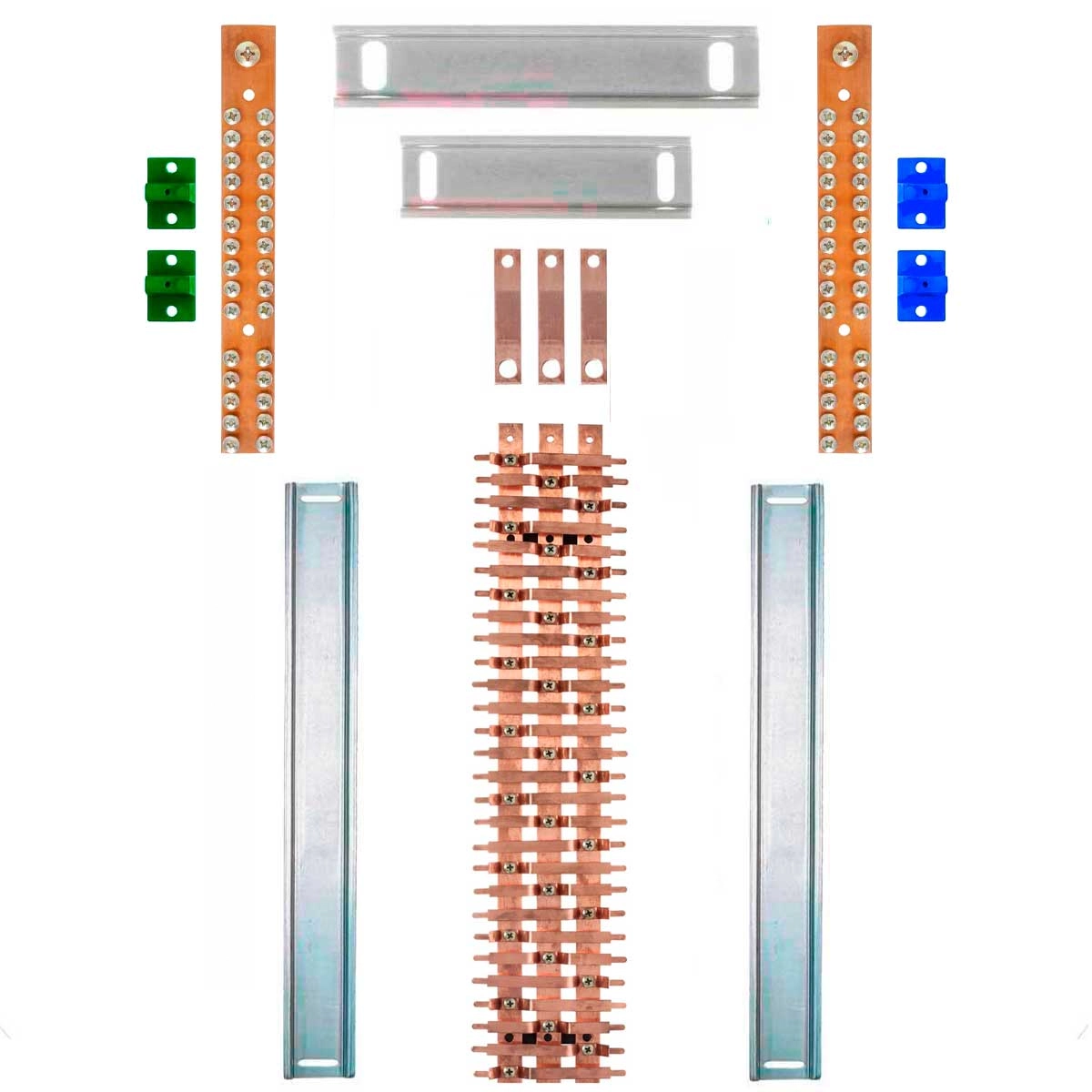 Kit Barramento Trifásico 150a Para 56 Circuitos