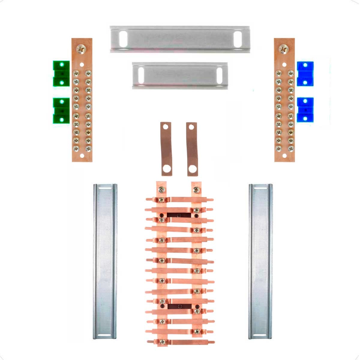 Kit Barramento Bifásico 150a Para 30 Circuitos