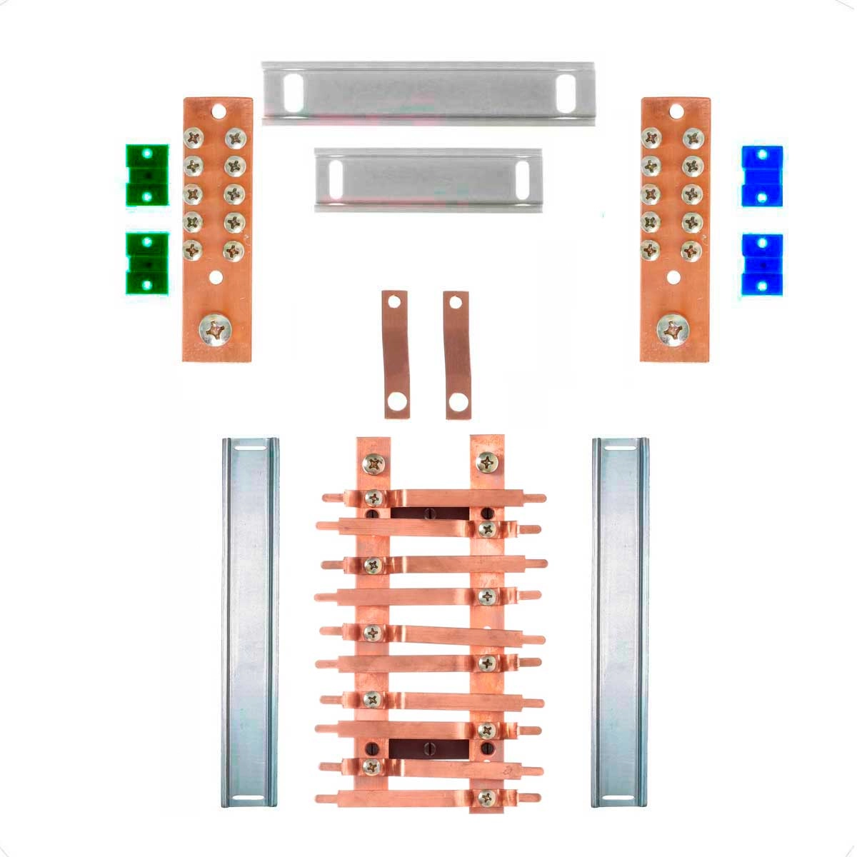 Kit Barramento Bifásico 225a Para 20 Circuitos