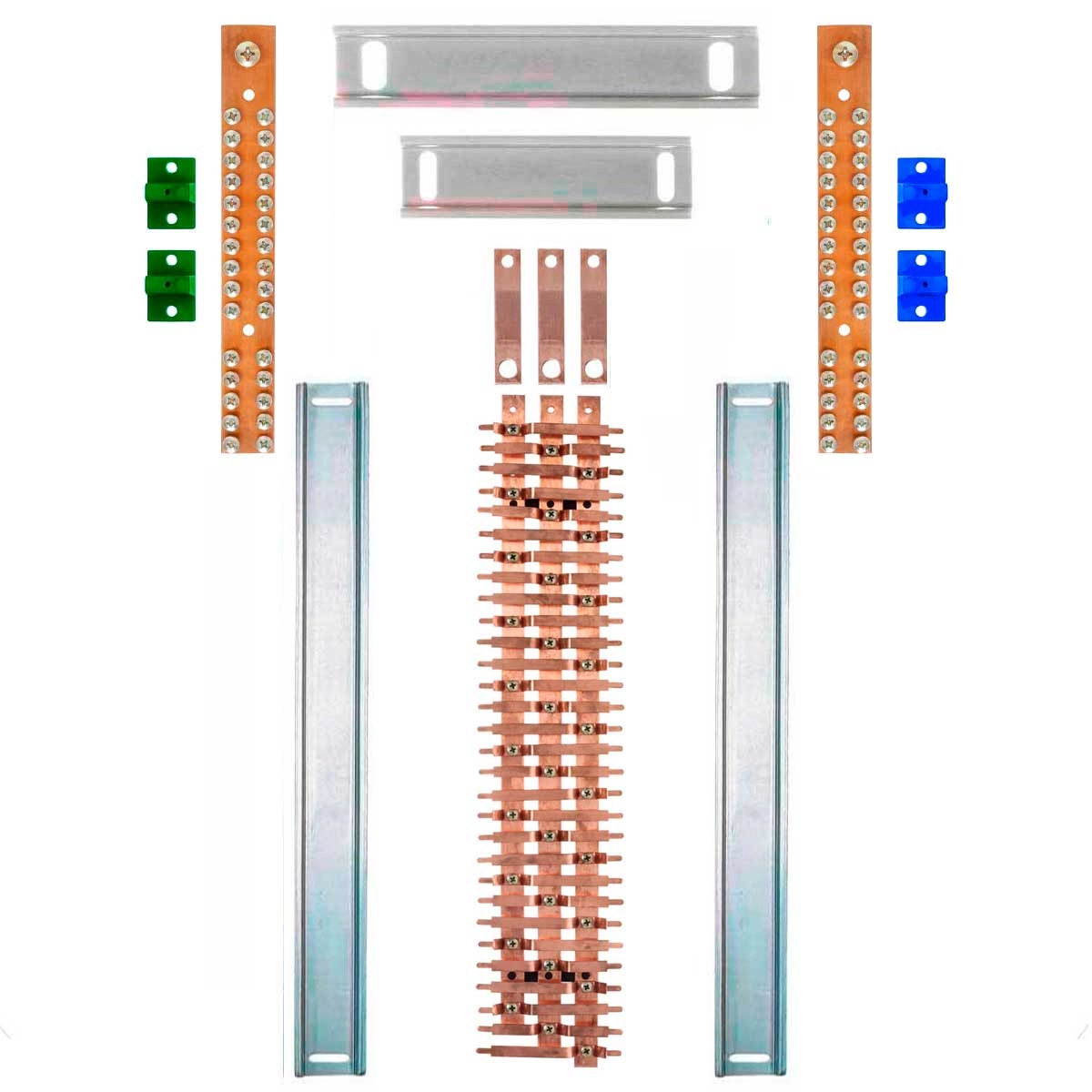 Kit Barramento Trifásico 150a Para 60 Circuitos