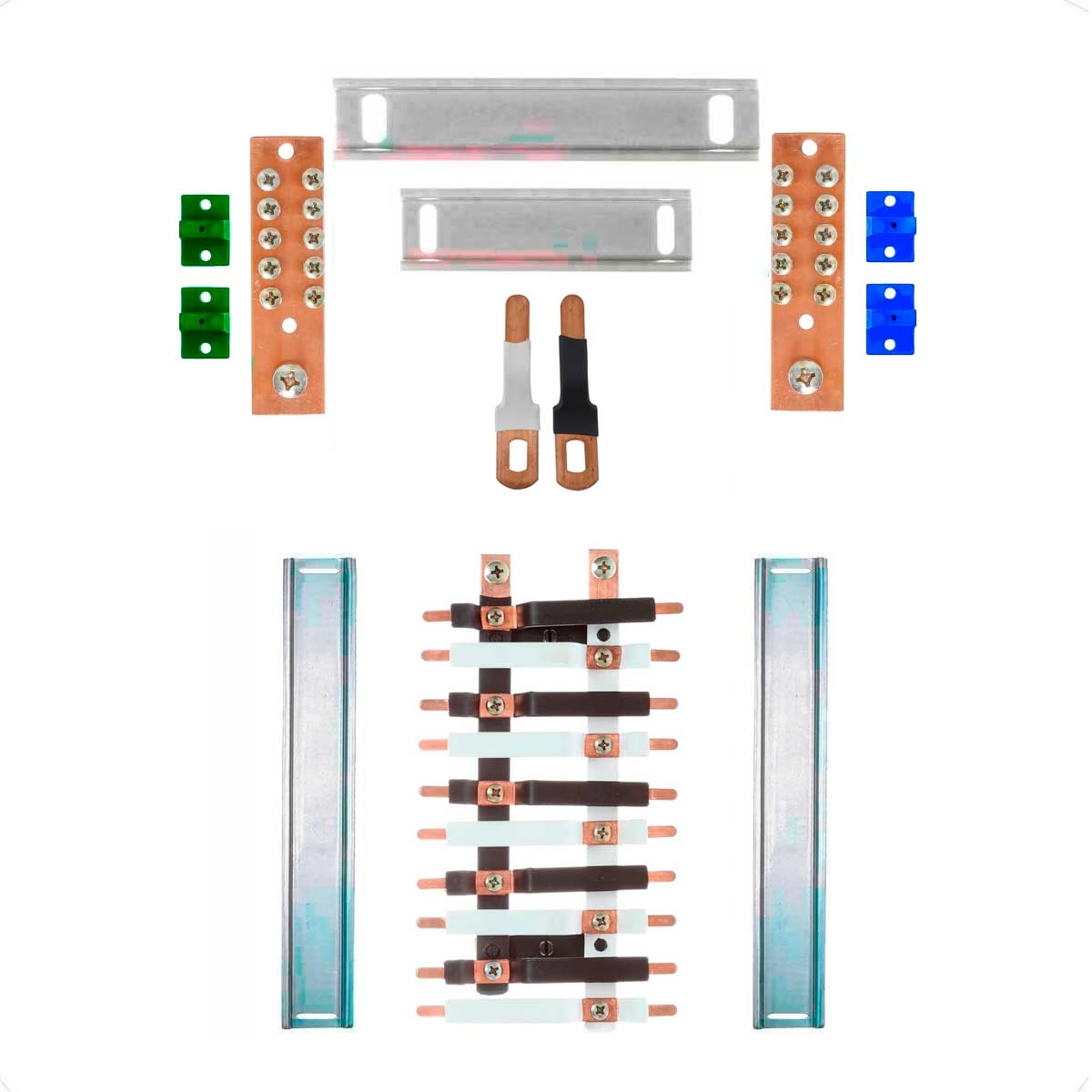 Kit Barramento Bifásico 100a Para 20 Circuitos Com Termo Retrátil