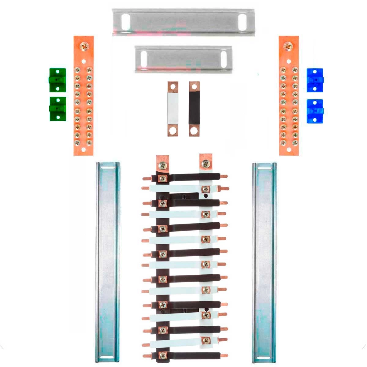 Kit Barramento Bifásico 150a Para 30 Circuitos Com Termo Retrátil