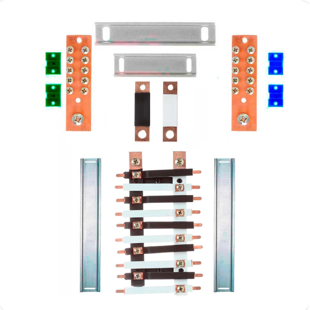 Kit Barramento Bifásico 225a Para 20 Circuitos Com Termo Retrátil