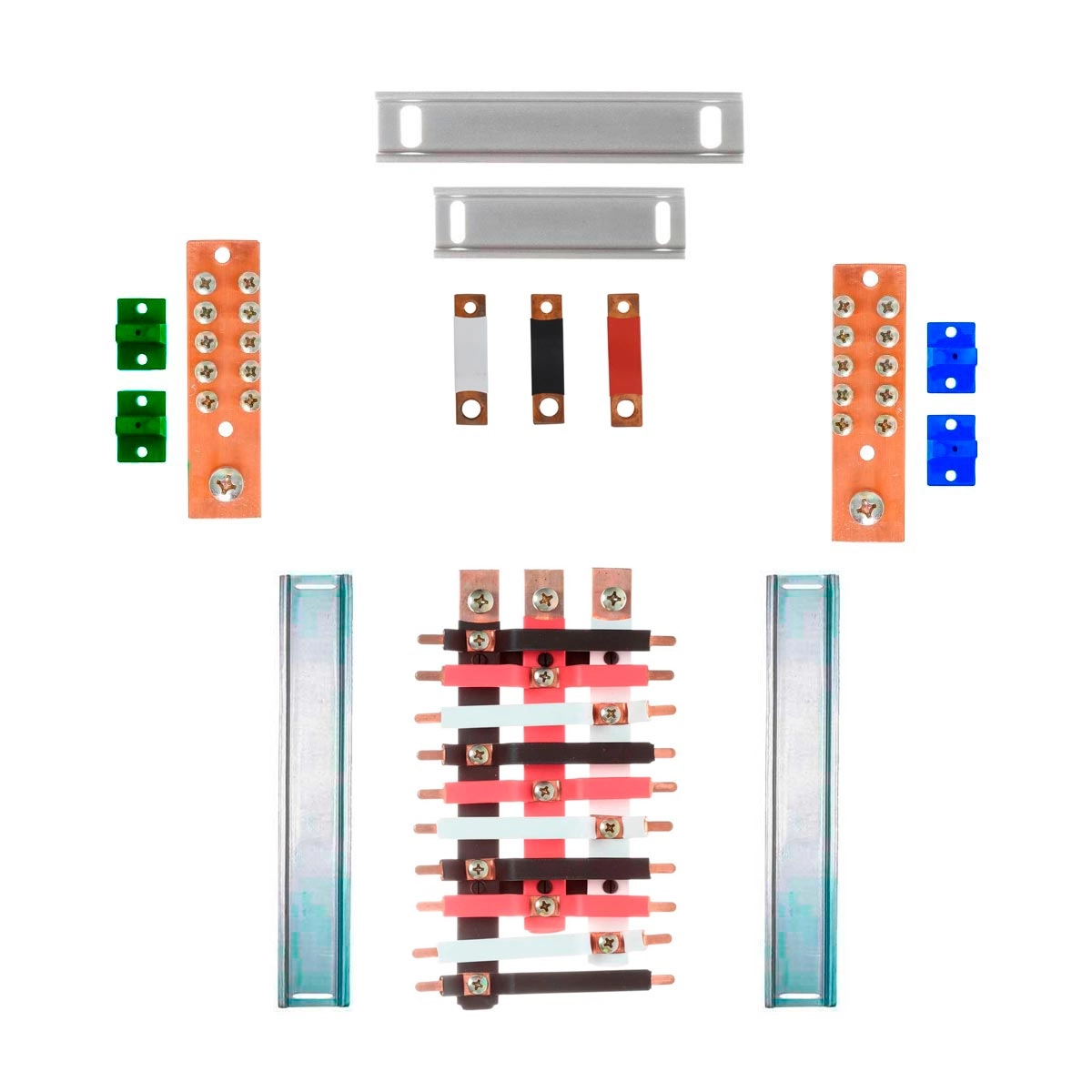 Kit Barramento Trifásico 225a Para 20 Circuitos Com Termo Retrátil