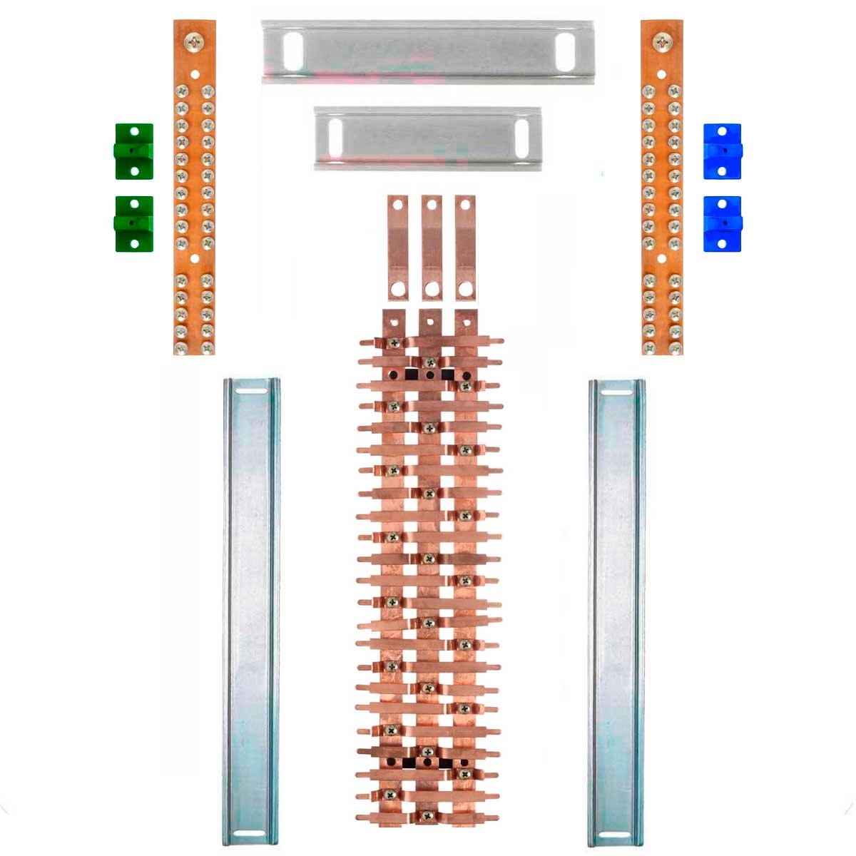 Kit Barramento Trifásico 150a Para 46 Circuitos