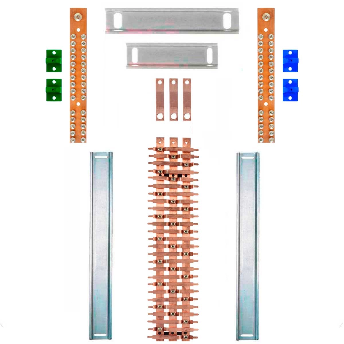 Kit Barramento Trifásico 150a Para 52 Circuitos