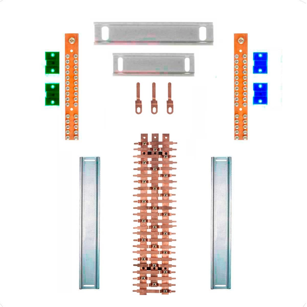 Kit Barramento Trifásico 100a Para 48 Circuitos