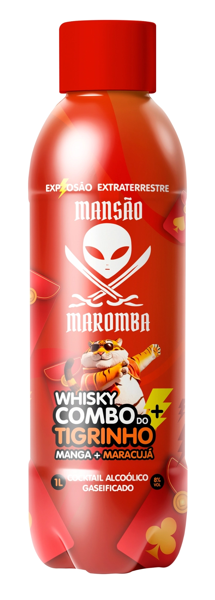 Coquetel Alcoolico Mansao Maromba Tigrinho 1l Whisky Manga Maracuja
