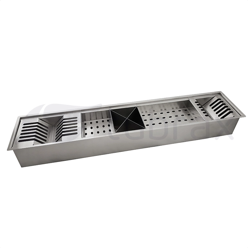 Canal Calha Organizador Úmida De Cozinha Aço Inox 304 C/ 5 Módulos 90x18 - Tubrax