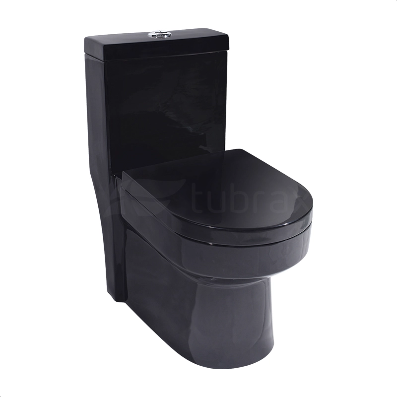 Vaso Sanitário Monobloco Completo Caixa Acoplada Privada Preto Modelo Navies Tubrax
