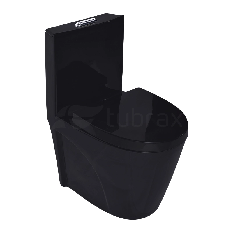 Vaso Sanitário Monobloco Completo Caixa Acoplada Privada Preto Modelo Unio Tubrax