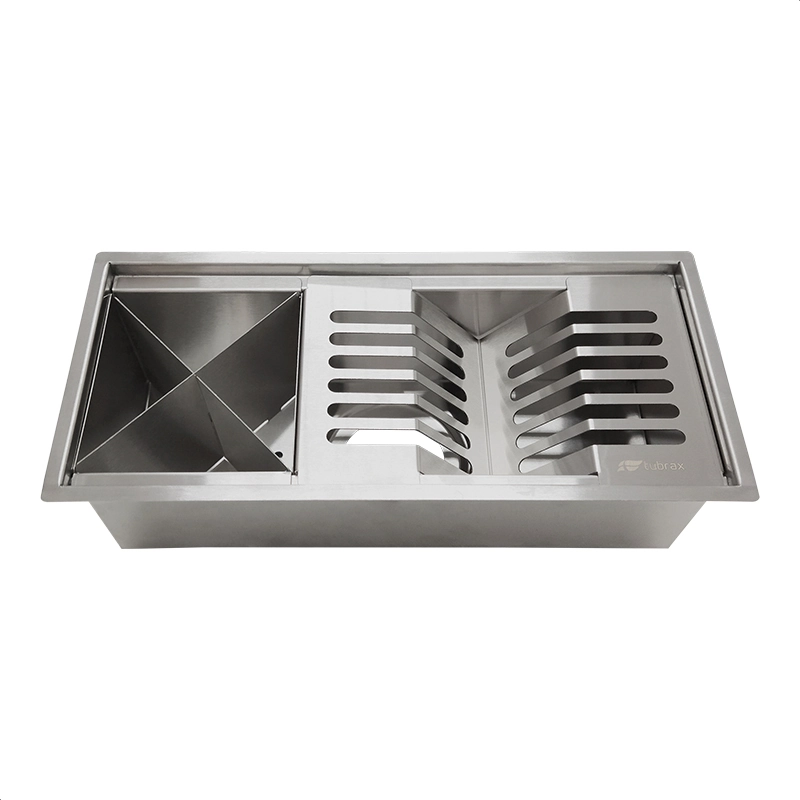 Calha Canal Organizador Gourmet Úmida Escorredor Inox 37,5 X18 - Tubrax