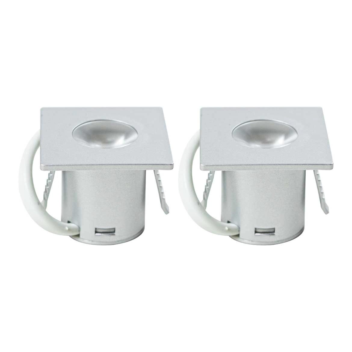 Kit Com 2 Spots Quadrados 3000k Opus Eco Prata St1355