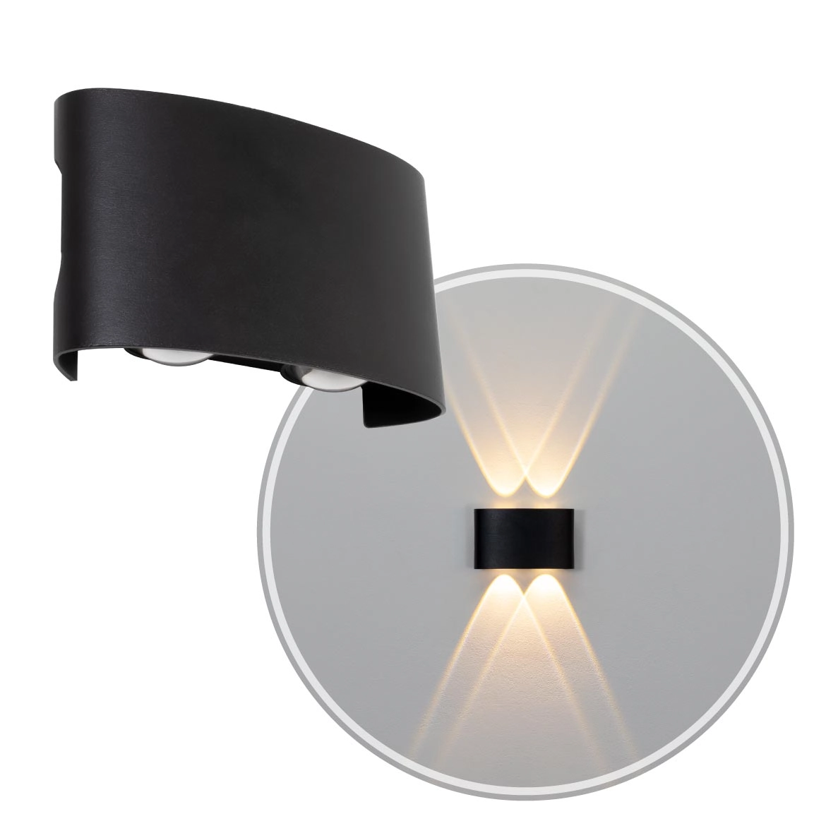 Arandela Clessidra Preto Led 4w 3000k Ip65 Opus Efeito Luz St2643