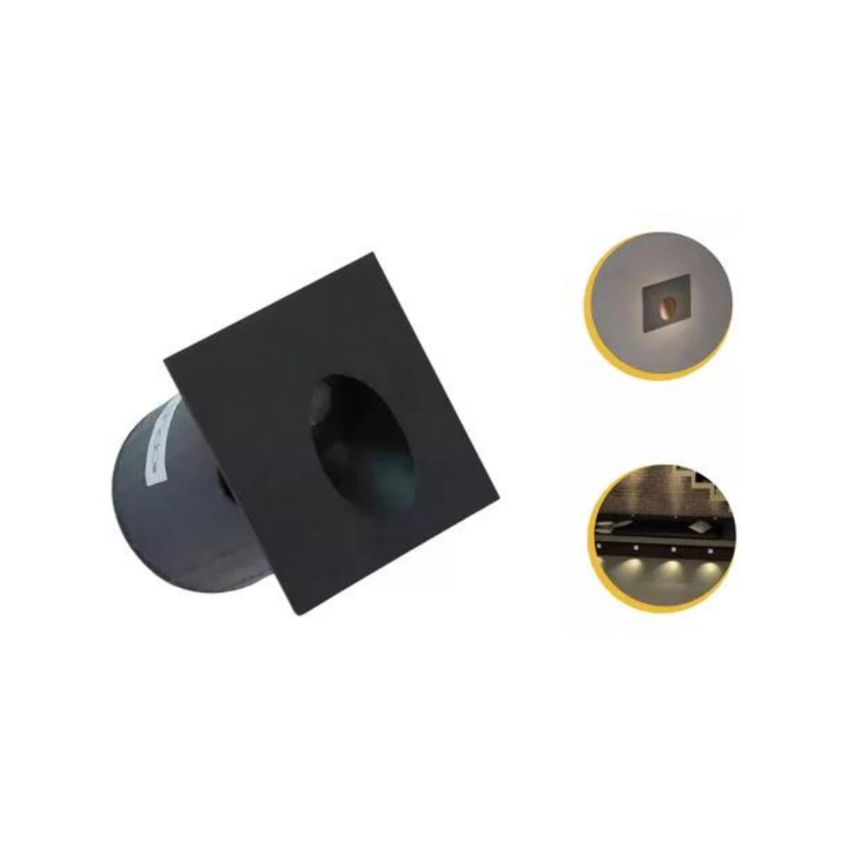 Embutido Led 3w Balizador Parede Quadrado Bco Quente - Preto - Preto