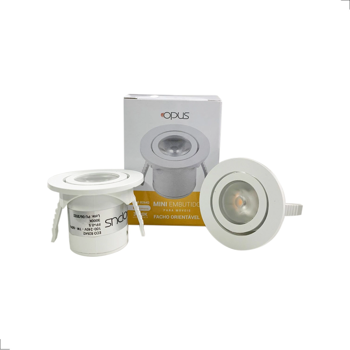 Mini Spot 1w Embutir Redondo 3000k Bivolt (2 Peças) Branco