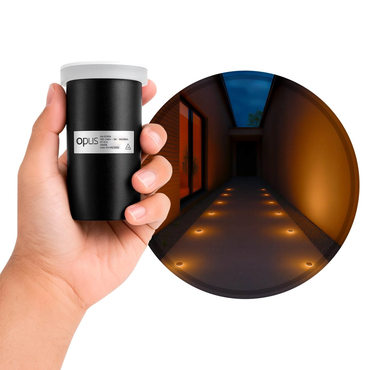 Balizador Led Pedri 1w Luz Quente Ip65 Opus P/ Jardim Corredor Externo St2485
