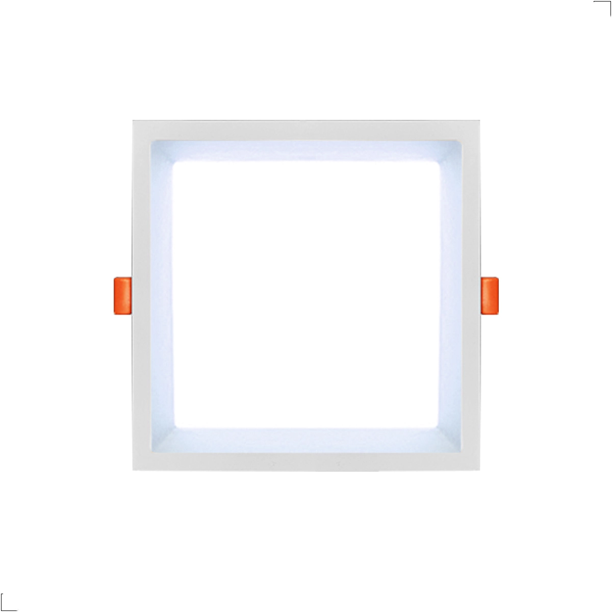 Painel Recuado De Embutir 12w 17,6x17,6 Quadrado Bivolt Branco 6500K