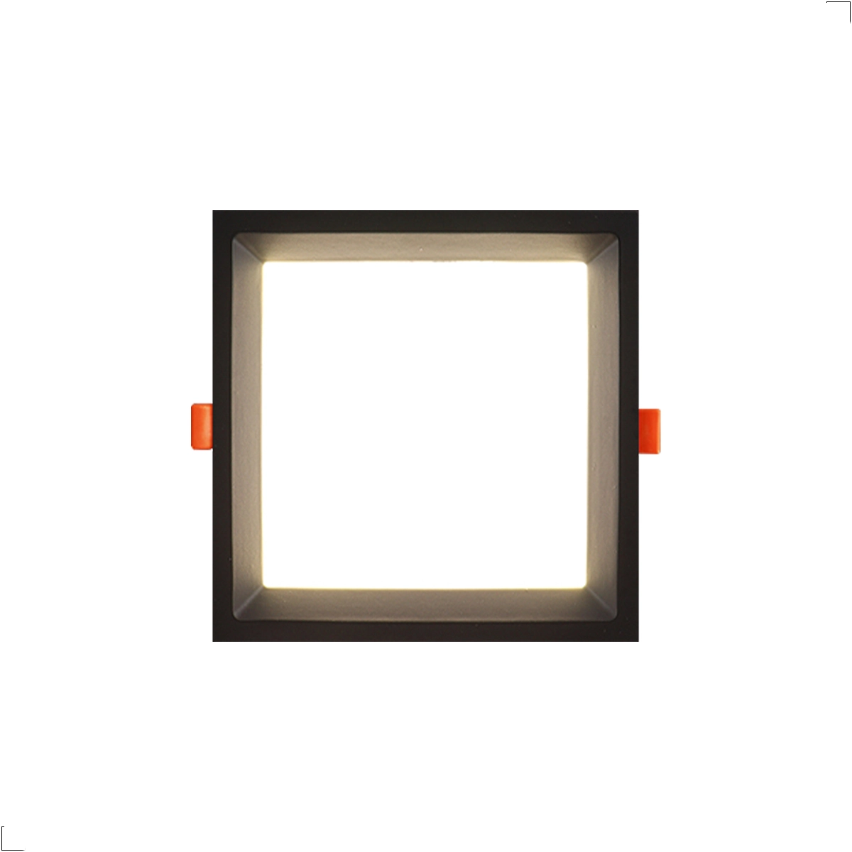 Painel Plafon Embutir Quadrado Recuado Led 12w Bco/ Pto Opus - Preto - Bco Quente 3000k - 110v/220v