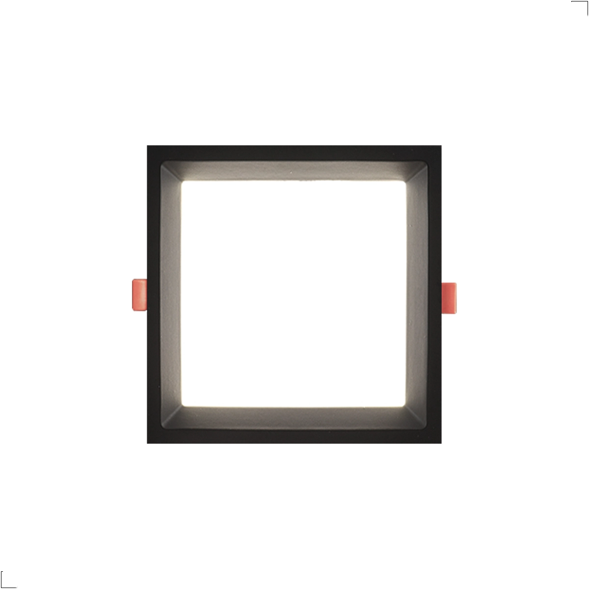 Painel Plafon Embutir Quadrado Recuado Led 12w Bco/ Pto Opus - Preto - Bco Neutro 4000k - 110v/220v