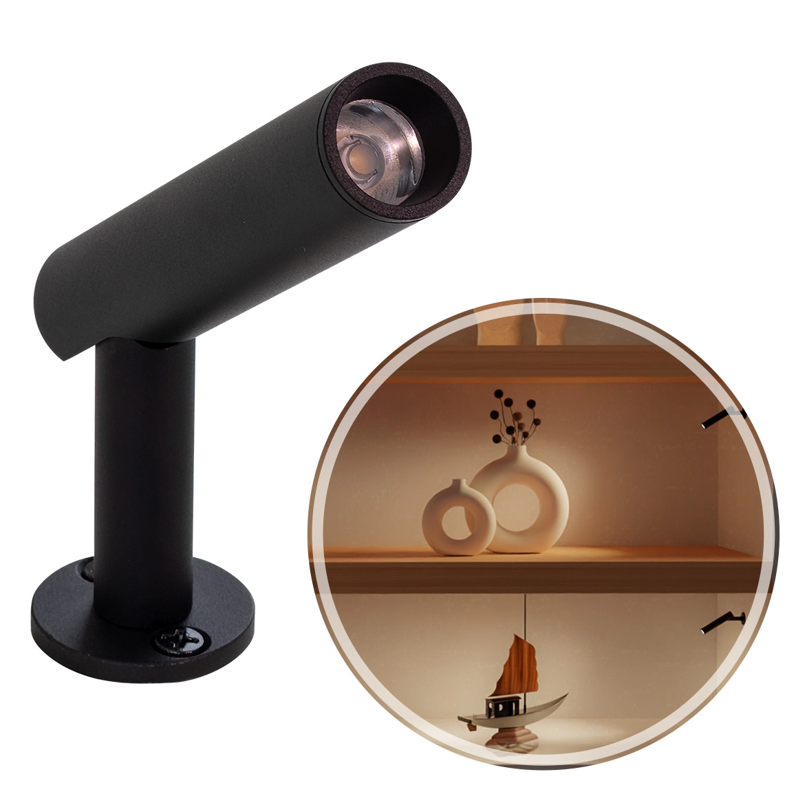 Spot Led Lapiz Articulável Em 90° 2700k 2w Ip65 Preta Opus St2935