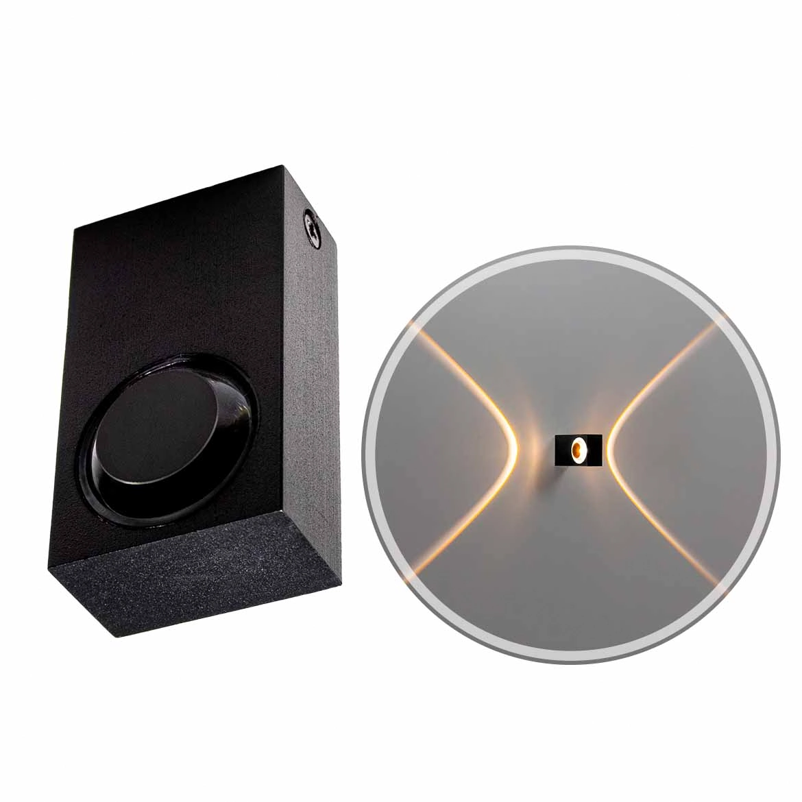 Arandela Arc 2 Fachos 60º Em Alumínio Externa Led 2w 3000k Pt St2960
