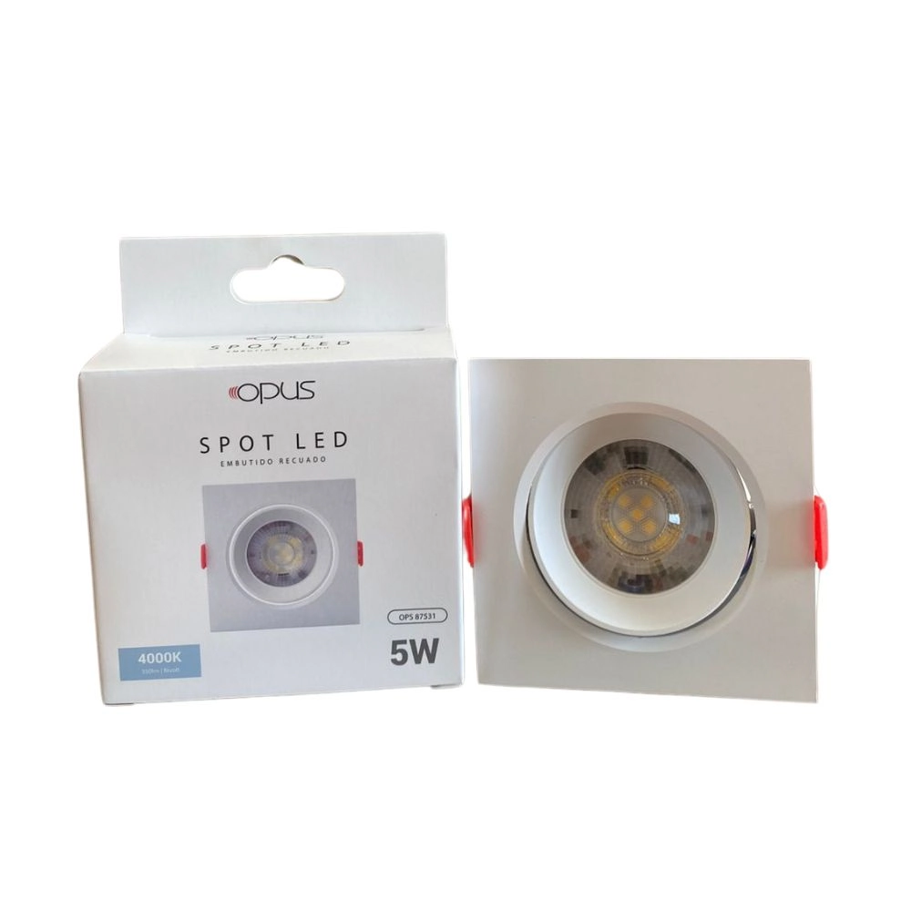 Spot  Embutir 5w Quadrado 4000k Recuado