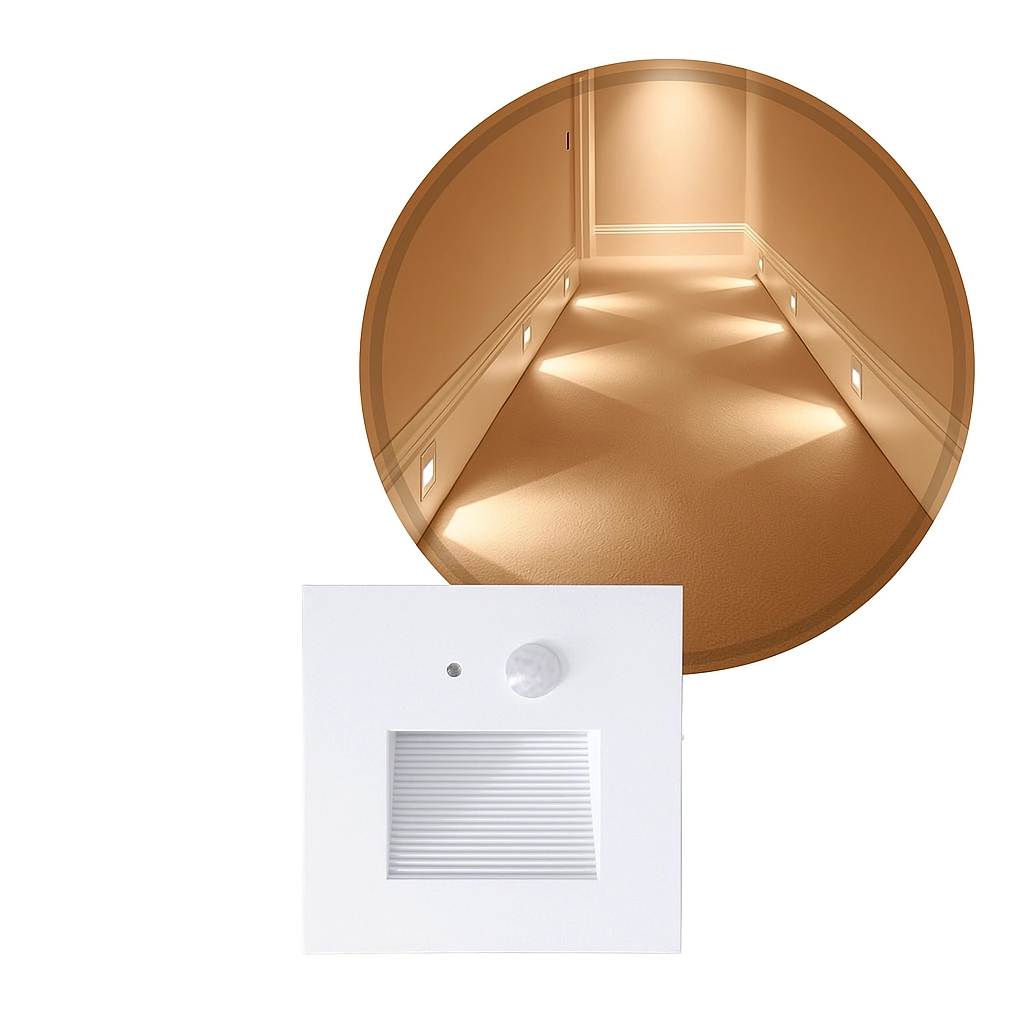Balizador Led Sentinela 3w Luz Quente Com Sensor 3m Ip65 Opus St3263 - Branco