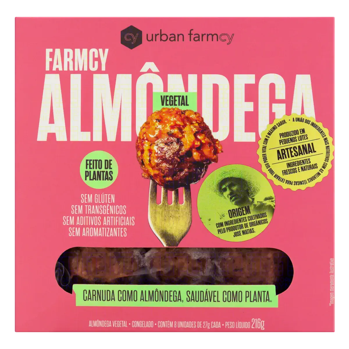 Almôndega Vegetal Urban Farmcy Caixa 216g 8 Unidades