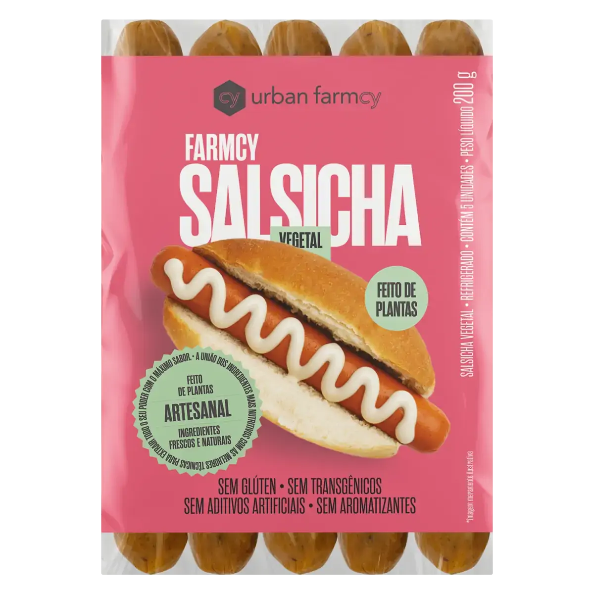 Salsicha Vegetal Urban Farmcy 200g 5 Unidades