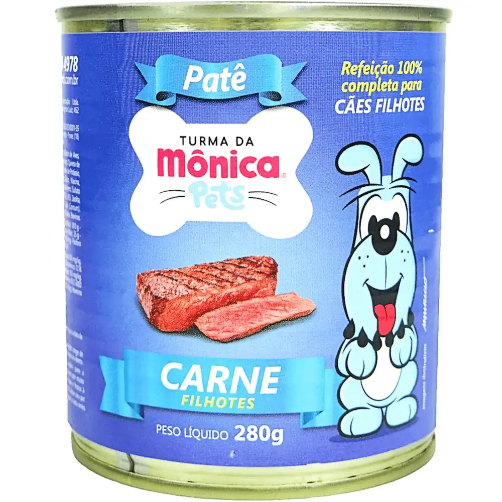 Patê Para Cão Filhote Sabor Carne Turma Da Mônica Lata 280g