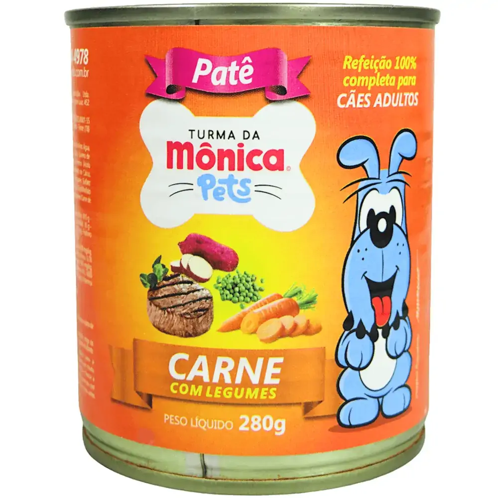 Patê Para Pets Cão Carne Com Legumes Turma Da Mônica 280g