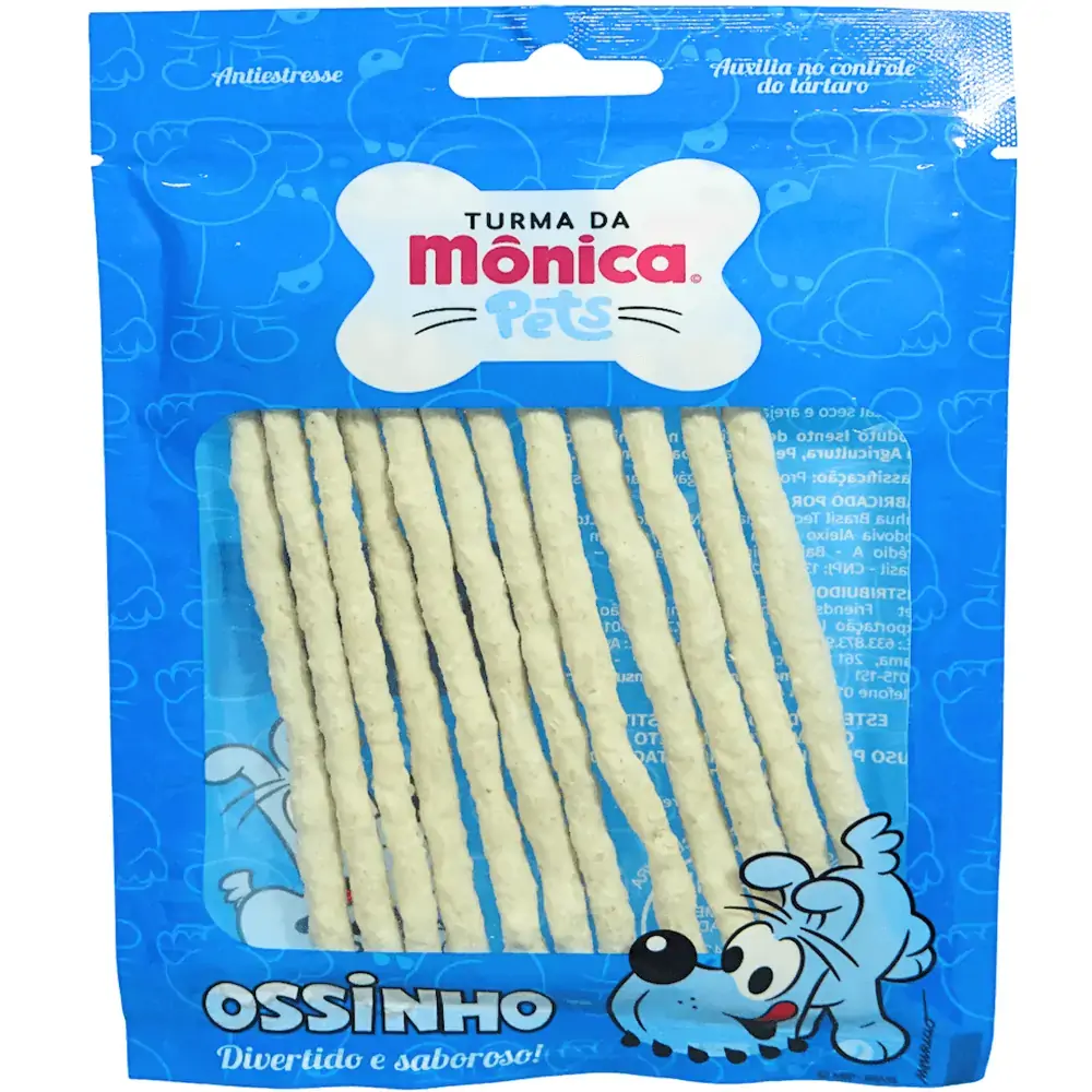 Ossinho Para Cães Palito Bidu 6mm Turma Da Mônica Pets 12un