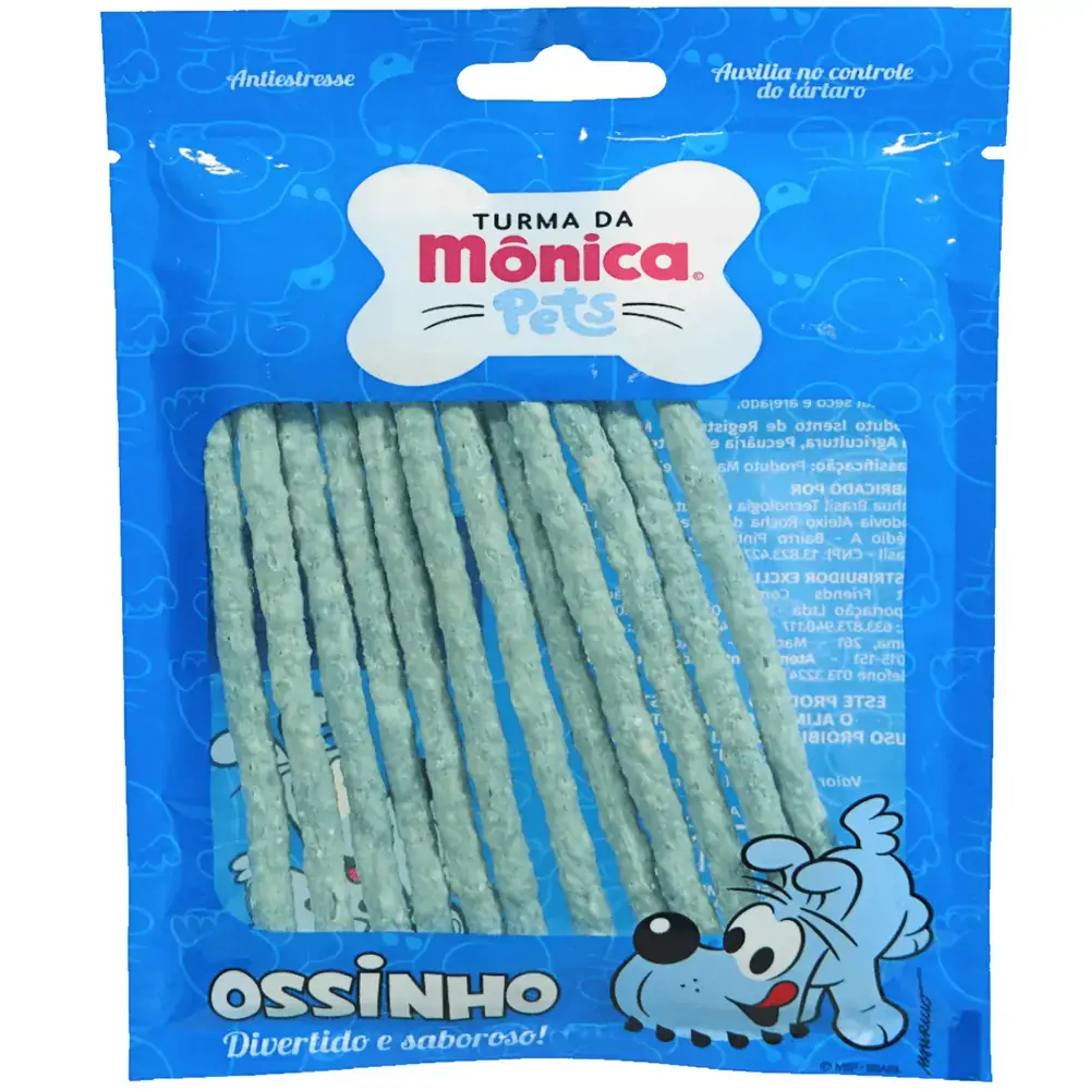 Petisco Ossinhos Palitos Para Cães Bidu 6mm Turma Da Mônica Pets 12un