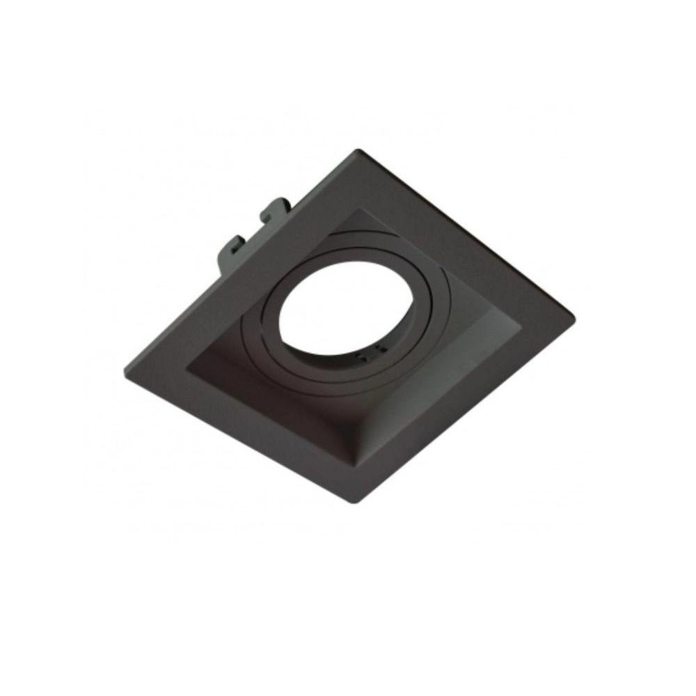 Spot De Embutir Par20 Quadrado Orientável Face Recuada Preto
