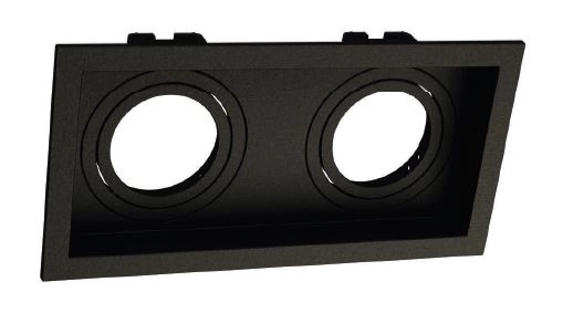 Embutido Par20 Duplo Recuado Preto 12,7x24,5x3,5cm
