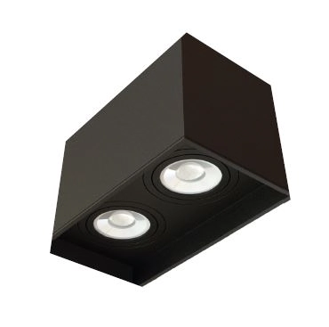 Plafon Par20 Duplo Preto 23x12x13,5cm