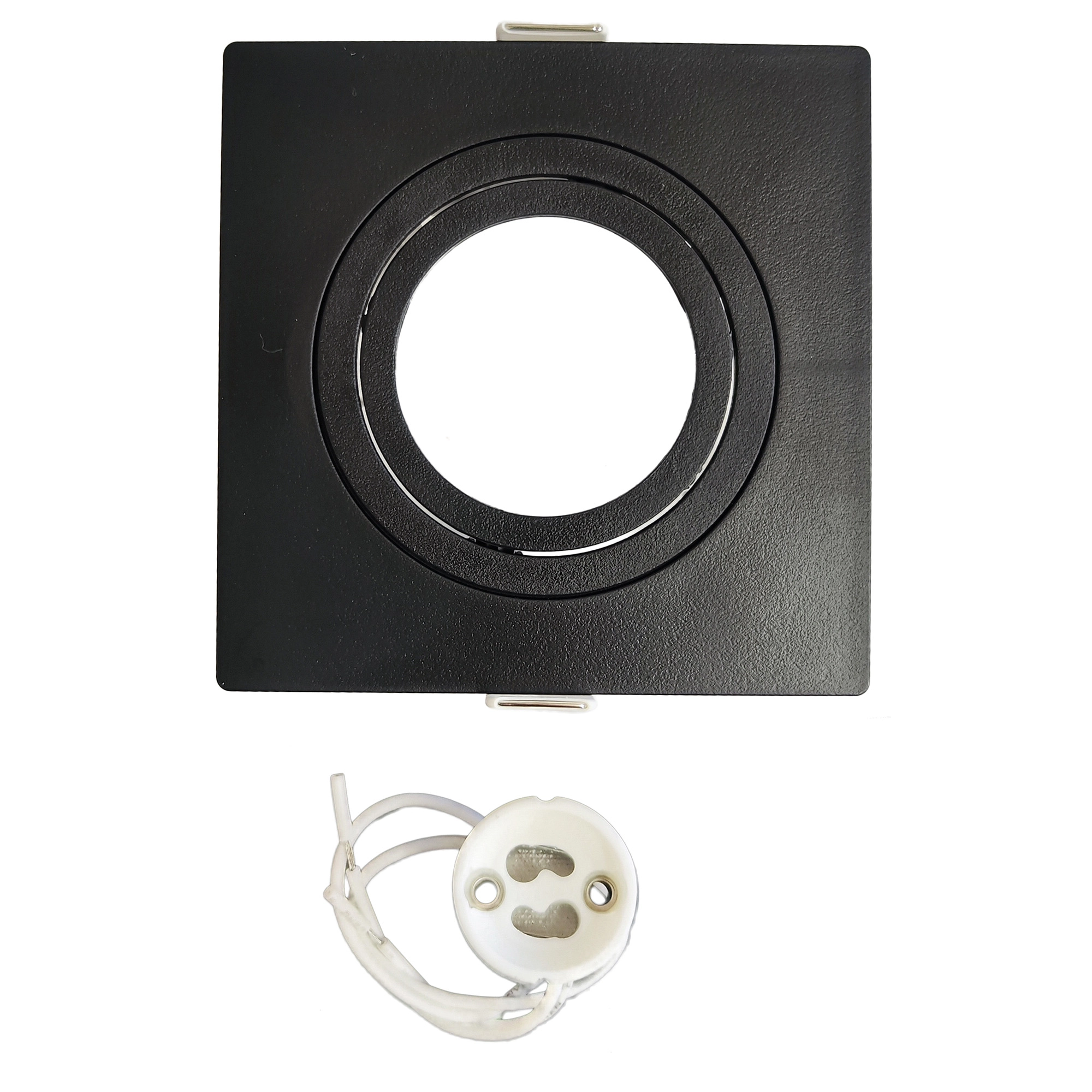 Spot De Embutir Embutido De Teto Mr16 Quadrado Plano Preto