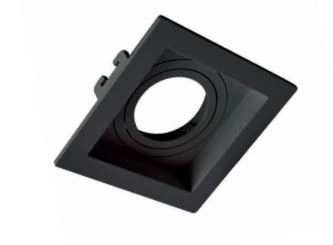 Embutido Dicróica Simples Recuado Conect Preto 10x10x3,5cm
