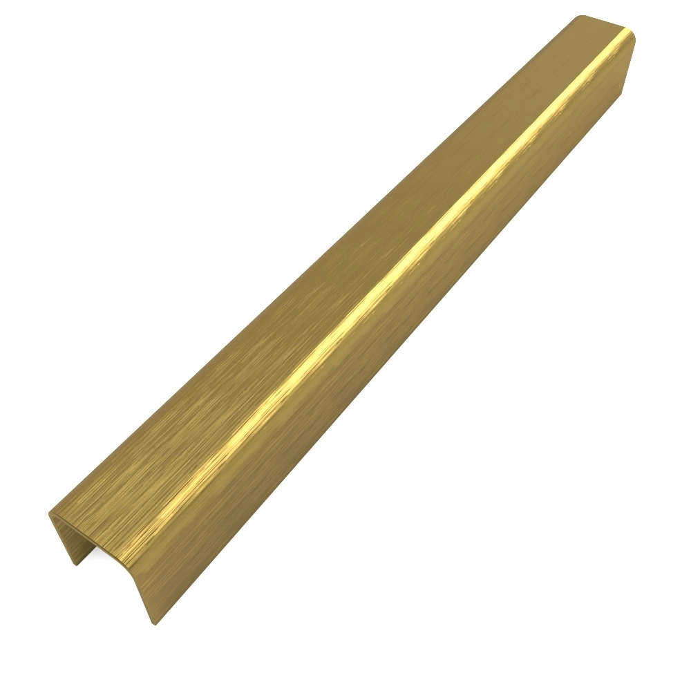 Perfil Listelo, U Aço 304 Esc Dourado A9mm L11mm C2m