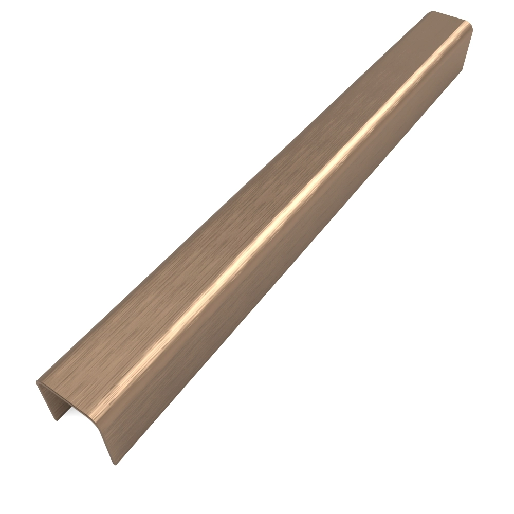 Perfil Listelo, U Aço 304 Escovado, Bronze A9mm L11mm C2m