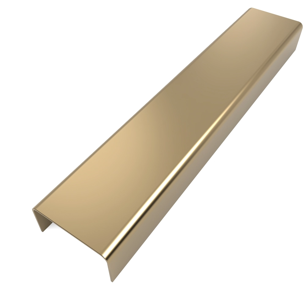 Perfil Listelo "U", Aço Inox 304, Brilho, Bronze - 9 x 20 x 9 x 2000 mm