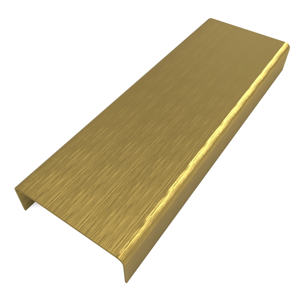Perfil Listelo, U Aço 304 Esc Dourado A9mm L30mm C2m