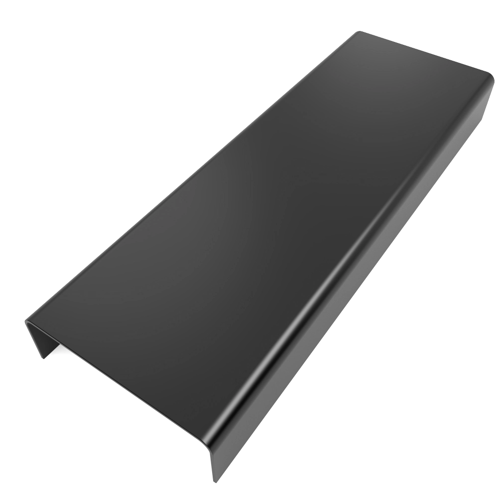 Perfil Listelo "U", Aço inox 304, Brilho, Preto - 9 x 30 x 9 x 2000 mm