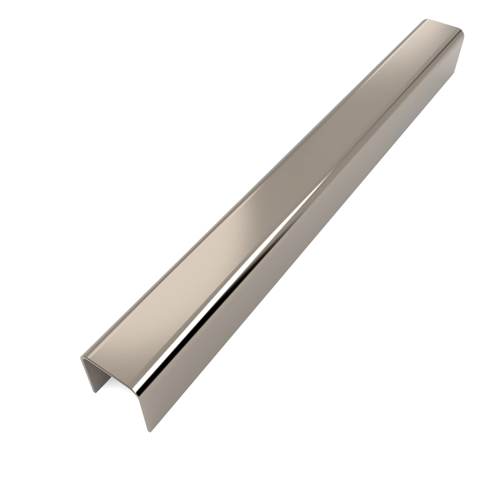 Perfil Listelo, U Aço 304 Brilho A9mm L11mm C2,98m
